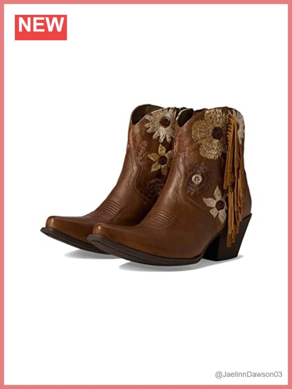 Western Boots Faux Leather Mid-Calf Full Zip Embroidered Fringe Work Boots